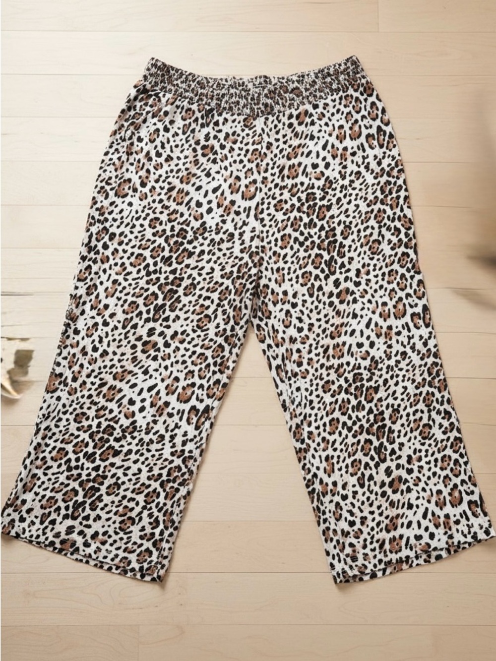 Soma Leopard-Print Wide-Leg Lounge Pants - Brown, Black XL